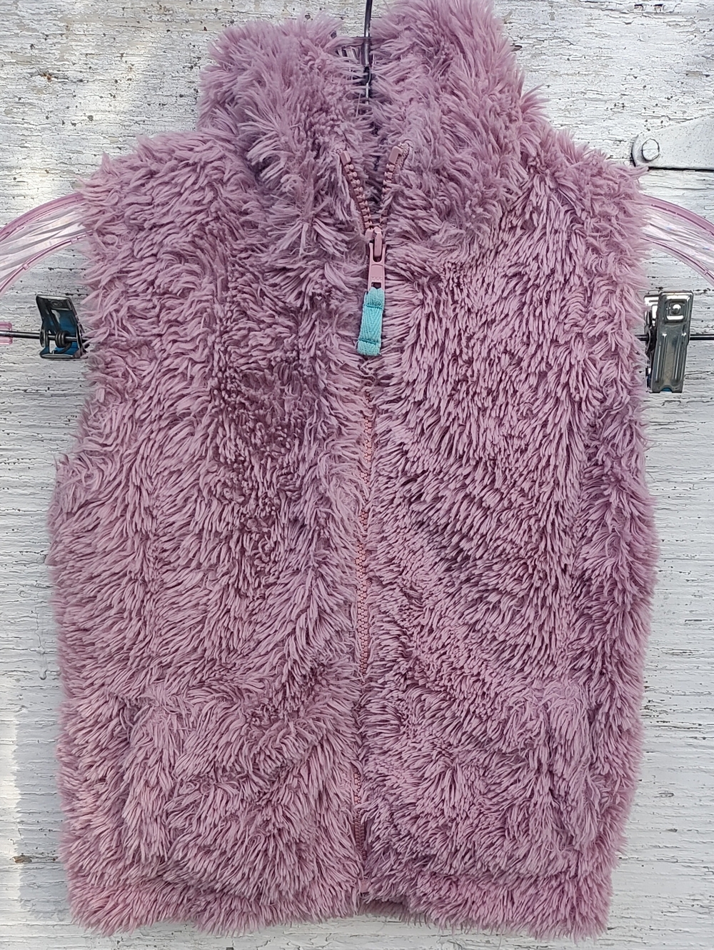 Mini Boden Plush Faux-Fur Vest in Mauve Girl's 4-5